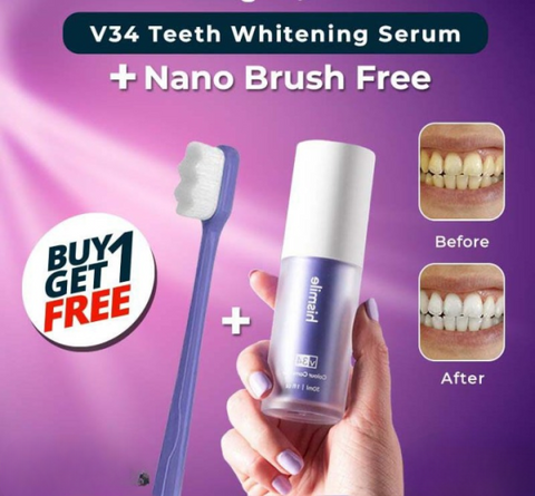 New Deal Teeth Brightening Hismiles V34 Colour Corrector Serum + Micro Nano Tooth Brush For Sensitive Gums Toothbrush